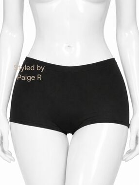 💕NWT SKIMS Recycled Swim Cut Out Mid Waist Boyshort Swim Shorts Black ONYX L